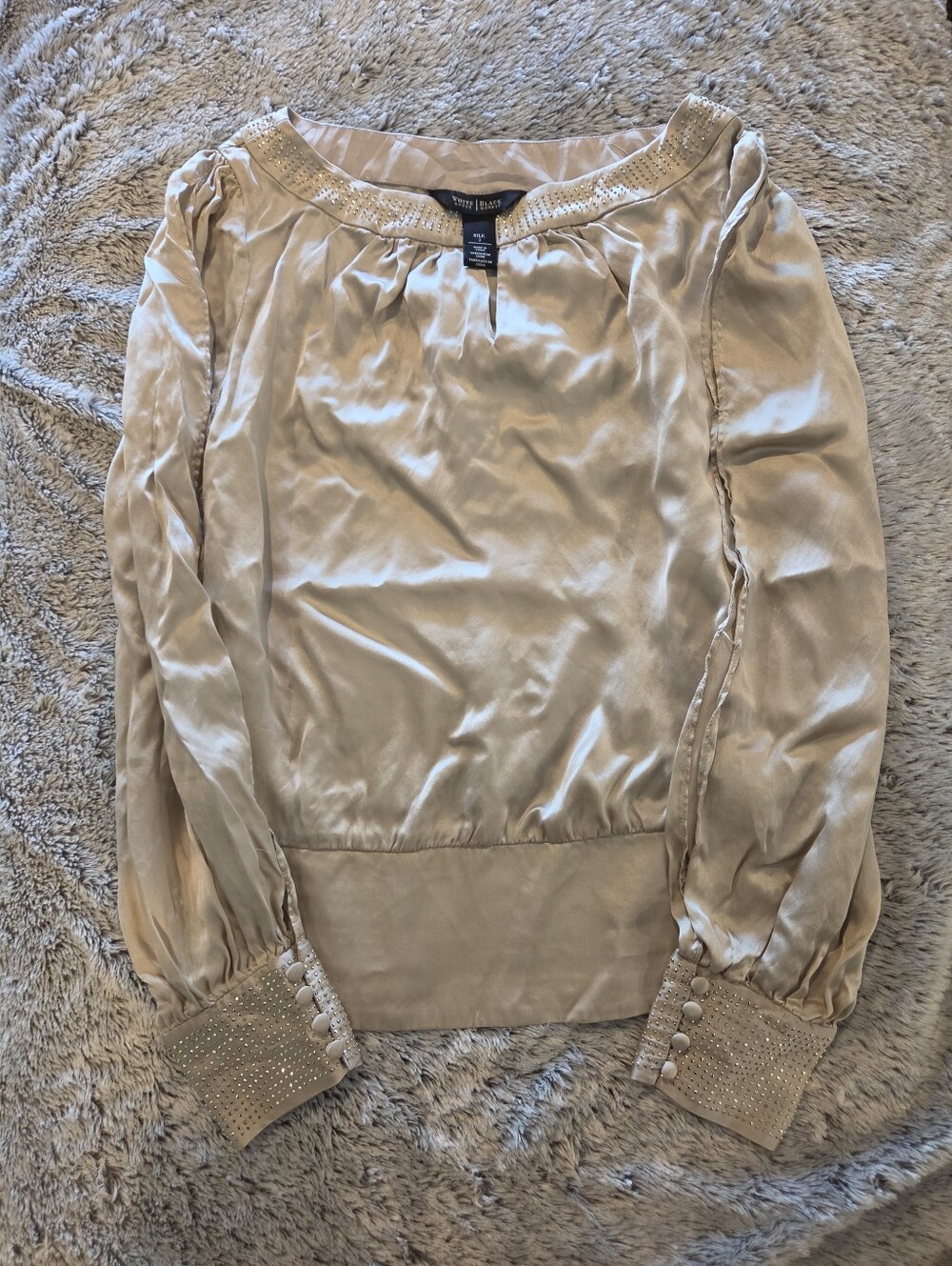 White House Black Market Open Sleeve Silk Shirt
